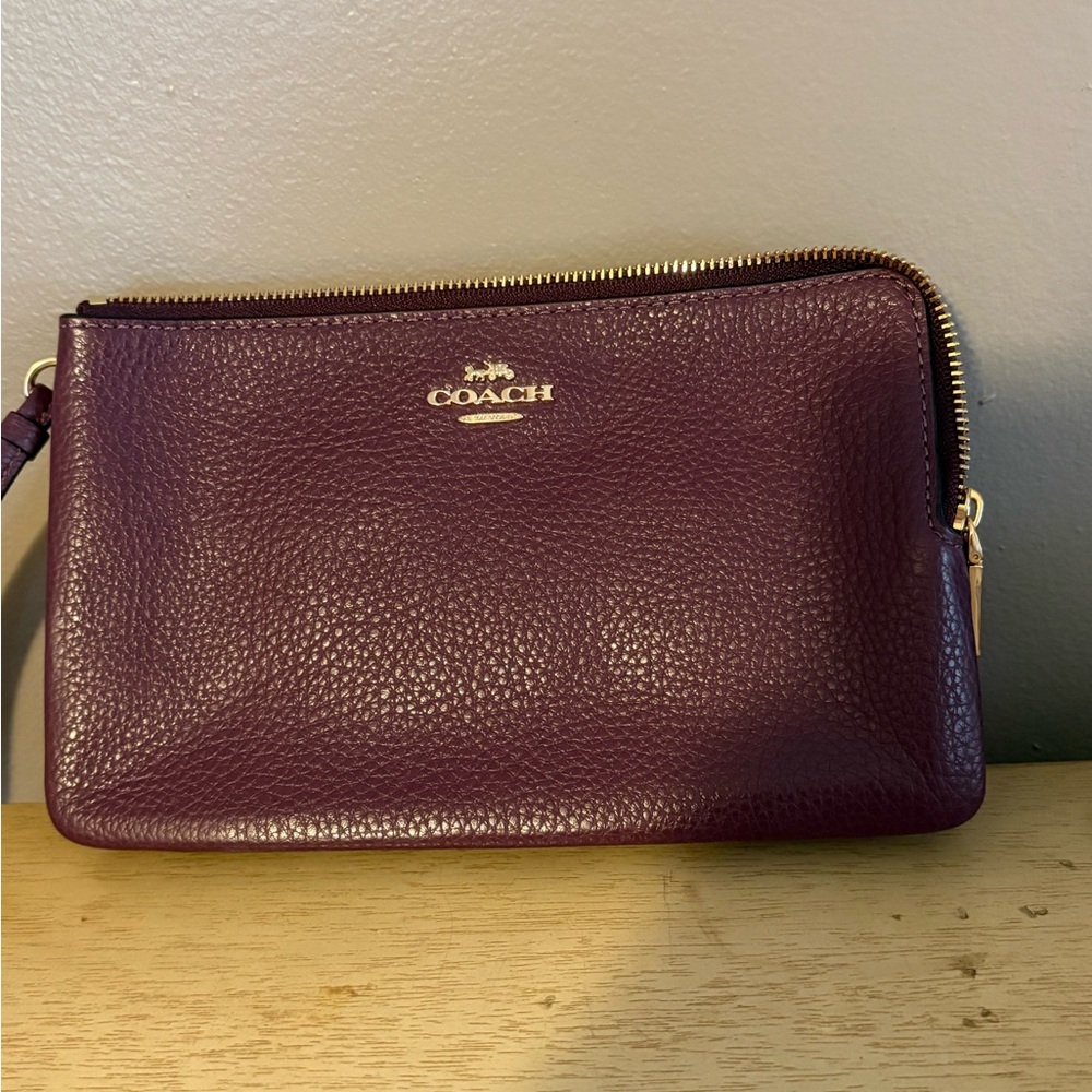 Coach Boysenberry Leather Wristlet
